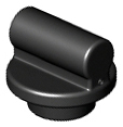 Plate Special Round 1 x 1 with Hollow Stud and Bar on Underside in Black