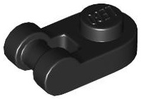 Plate Special 1 x 1 Rounded with Handle in Black