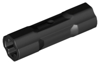 Technic Driving Ring Connector Smooth [2 rounded and 2 flat side walls] in Black