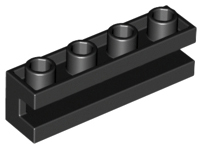 Brick Special 1 x 4 with Groove in Black