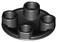 Plate Round 2 x 2 with Rounded Bottom [Boat Stud] in Black