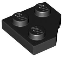 Wedge Plate 2 x 2 Cut Corner in Black