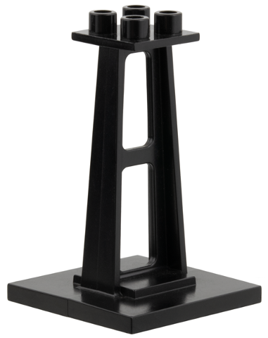 Support 4 x 4 x 5 Stanchion, Tall Studs in Black