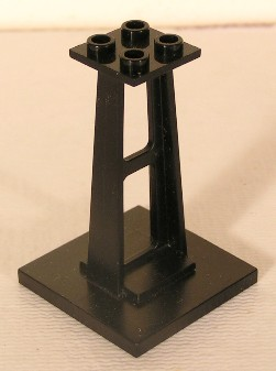 Support 4 x 4 x 5 Stanchion, Standard Studs in Black