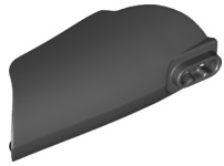 Large Figure Limb Cover, Armor with Ball Joint Socket and 2 Holes [Plain] in Black