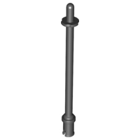 Bar 8L - Two Stop Rings / One Pin, Technic Figure Ski Pole [Rounded End] in Black