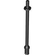 Bar 8L - Two Stop Rings / One Pin, Technic Figure Ski Pole [Flat End] in Black