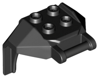 Plate Special, 2 x 2 Studs and Handle, Closed Ends (Mech Chest Plate / Armor) in Black