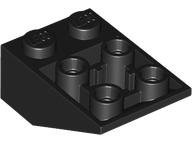 Brick Sloped Inverted 33° 3 x 2, Connections between Studs, Round Bottom Pin in Black