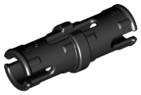 Technic Pin with Friction Ridges Lengthwise and Center Slots in Black