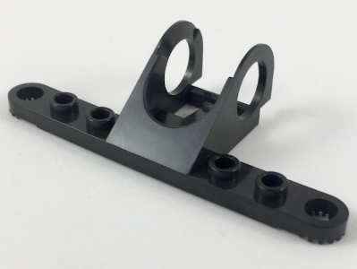 Technic Steering Rack Top - Modified 1 x 8 Technic Plate with Toothed Ends in Black