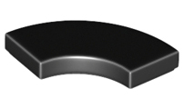 Tile 2 x 2 Curved, Macaroni in Black