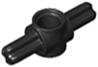 Technic Pin Connector Hub with 2 Axles in Black