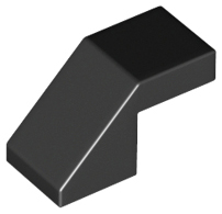 Brick Sloped 45° 2 x 1 with 2/3 Inverted Cutout and no stud in Black