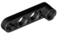 Technic Beam 1 x 4 Thin with Stud Connector in Black