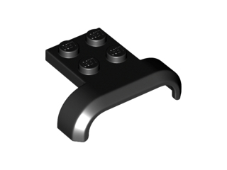 Wheel Arch, Mudguard 3 x 4 with 2 x 2 Plate in Black