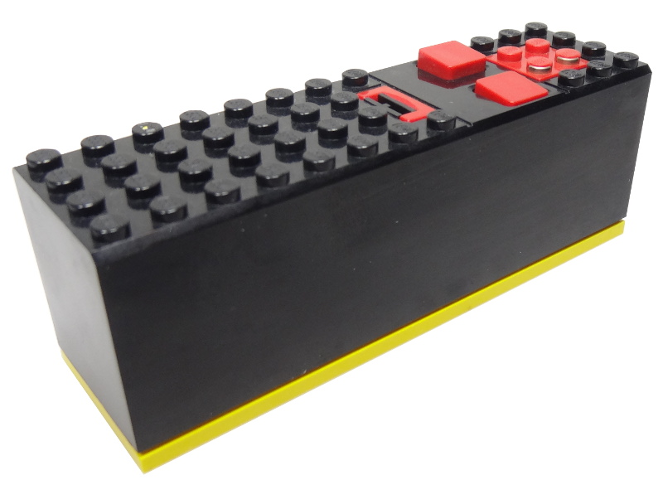 Battery Box, 9V 4 x 14 x 4 with Yellow Base [Complete Assembly] in Black