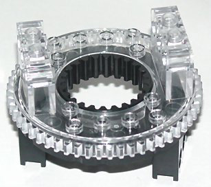 Technic Turntable Large Type 1, 56 Tooth with Trans-Clear Top [Complete Assembly] in Black