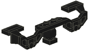 Train Motor Decorative Side 10 x 2 x 2 with Closed Hub Points (for 9V Train Motor) in Black