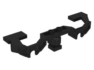 Train Motor Decorative Side 10 x 2 x 2 with Open Hub Points (for RC Train Motor) [Stepped Edges] in Black