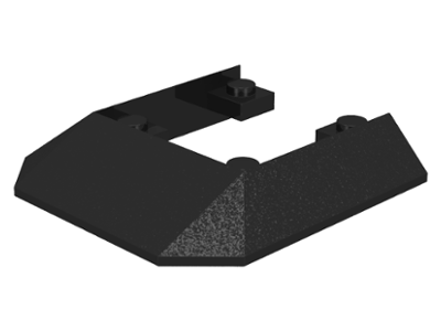 Brick Wedged, Sloped 45° 6 x 6 Double / 33° [Train Roof End] in Black