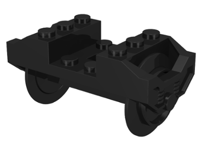 Wheel Holder, Train with Wheels [Complete Assembly] in Black