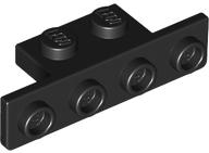 Bracket 1 x 2 - 1 x 4 [Rounded Corners at Bottom, Square Corners at Top] in Black