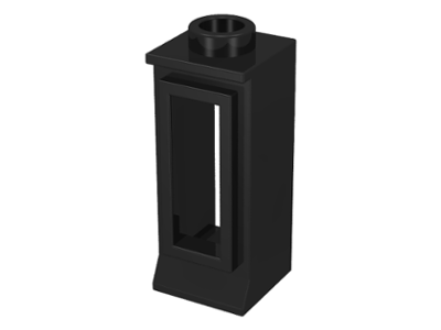 Window 1 x 1 x 2, Short Lip [no Glass] in Black