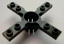 Technic Propeller 4 Blade 7 Stud Diameter with Square Ends in Black