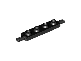 Plate Special 1 x 4 with Wheels Holder in Black