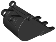 Technic Digger Bucket 4 x 4 x 9 with 3 teeth in Black