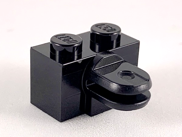Arm Holder Brick 1 x 2 with 2 Horizontal Fingers in Black