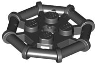 Plate Special 2 x 2 with Bar Frame Octagonal in Black