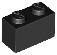 Brick 1 x 2 in Black