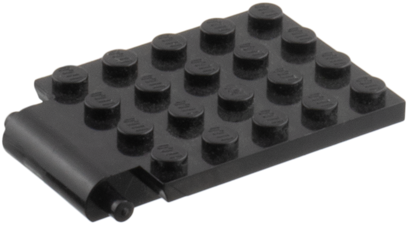 Plate Special 4 x 6 x 2/3 with Trap Door Hinge in Black