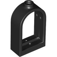 Window 1 x 2 x 2 2/3 with Rounded Top in Black