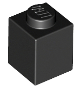 Brick 1 x 1 in Black
