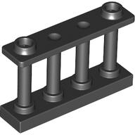 Fence Spindled 1 x 4 x 2 [2 Top Studs] in Black