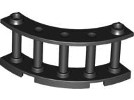 Fence Spindled 4 x 4 x 2 Quarter Round with 2 Studs in Black
