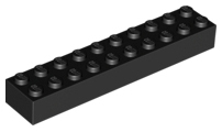 Brick 2 x 10 in Black