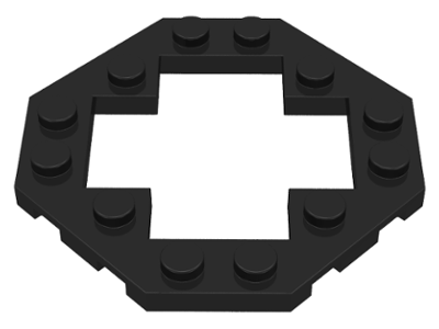Plate Special 6 x 6 Octagonal with Opening in Black