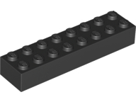 Brick 2 x 8 in Black
