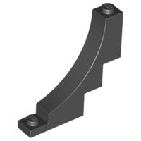 Brick Curved 1 x 5 x 4 Inverted in Black