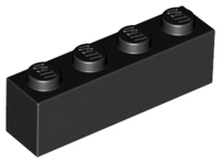 Brick 1 x 4 in Black