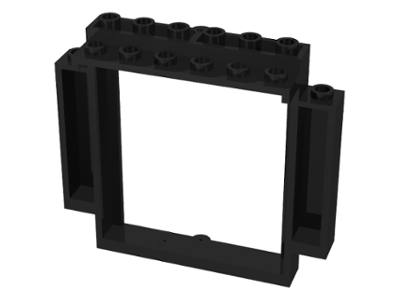 Door Frame 2 x 8 x 6 Swivel with Bottom Notches in Black
