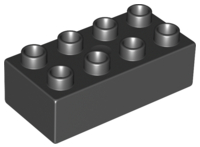 Duplo Brick 2 x 4 in Black