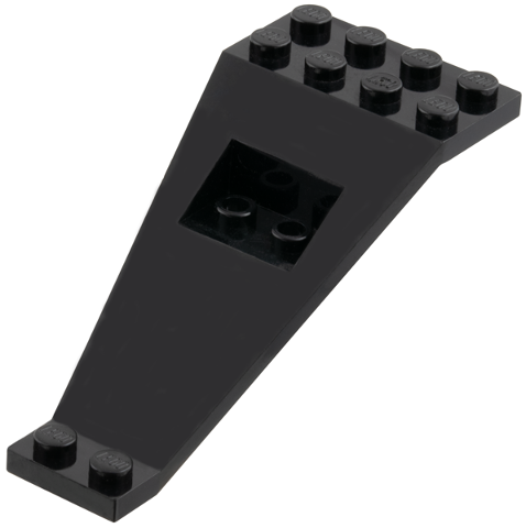 Wing Plate Bi-level 8 x 4 and 2 x 3 1/3 Down in Black