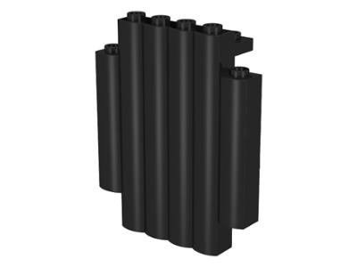 Panel 2 x 6 x 6 Log Wall [Palisade] in Black