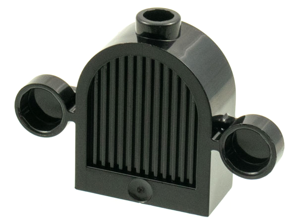 Grille 1 x 2 x 2 Round Top [Lights & Centre Top Stud] in Black
