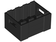 Box / Crate with Handholds 3 x 4 x 1 2/3 in Black